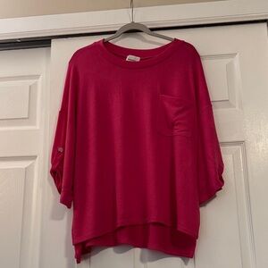 ANDREE BY UNIT Fuchsia 3/4 Sleeve Top